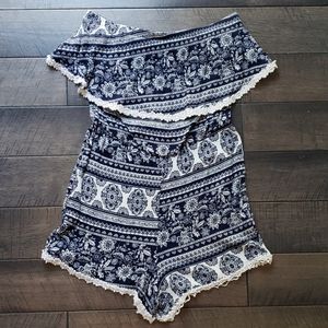 Francesca's Strapless Romper, Size L